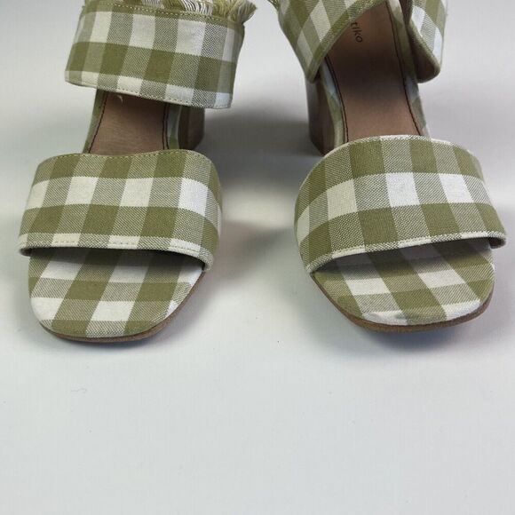 Anthropologie Matiko Teegan Slingback Shoe 39 8.5 Sandal Plaid Fringe Preppy - Picture 10 of 14